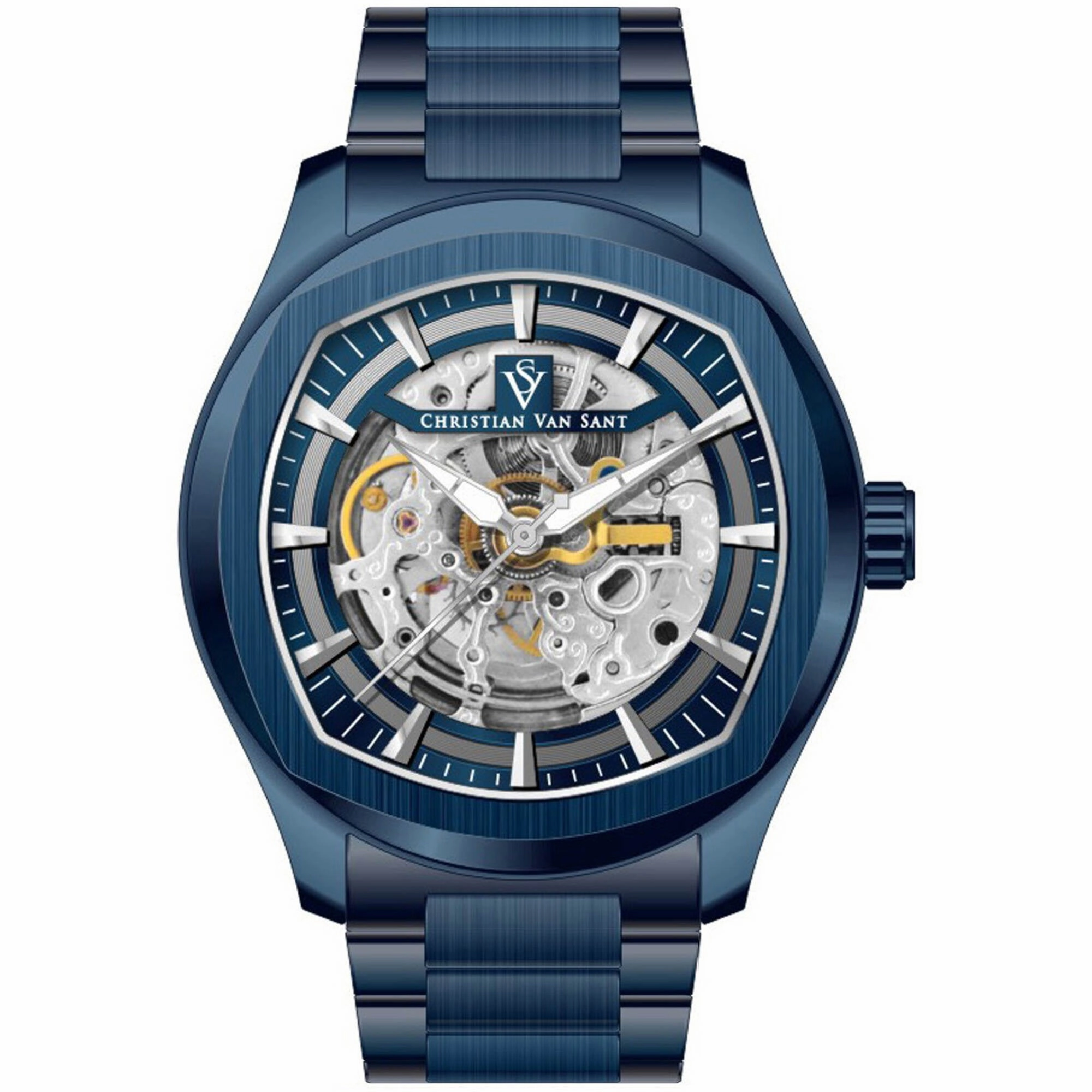 Christian Van Sant Men's Watch - Romeo Automatic Blue Dial Steel Bracelet | CV9511