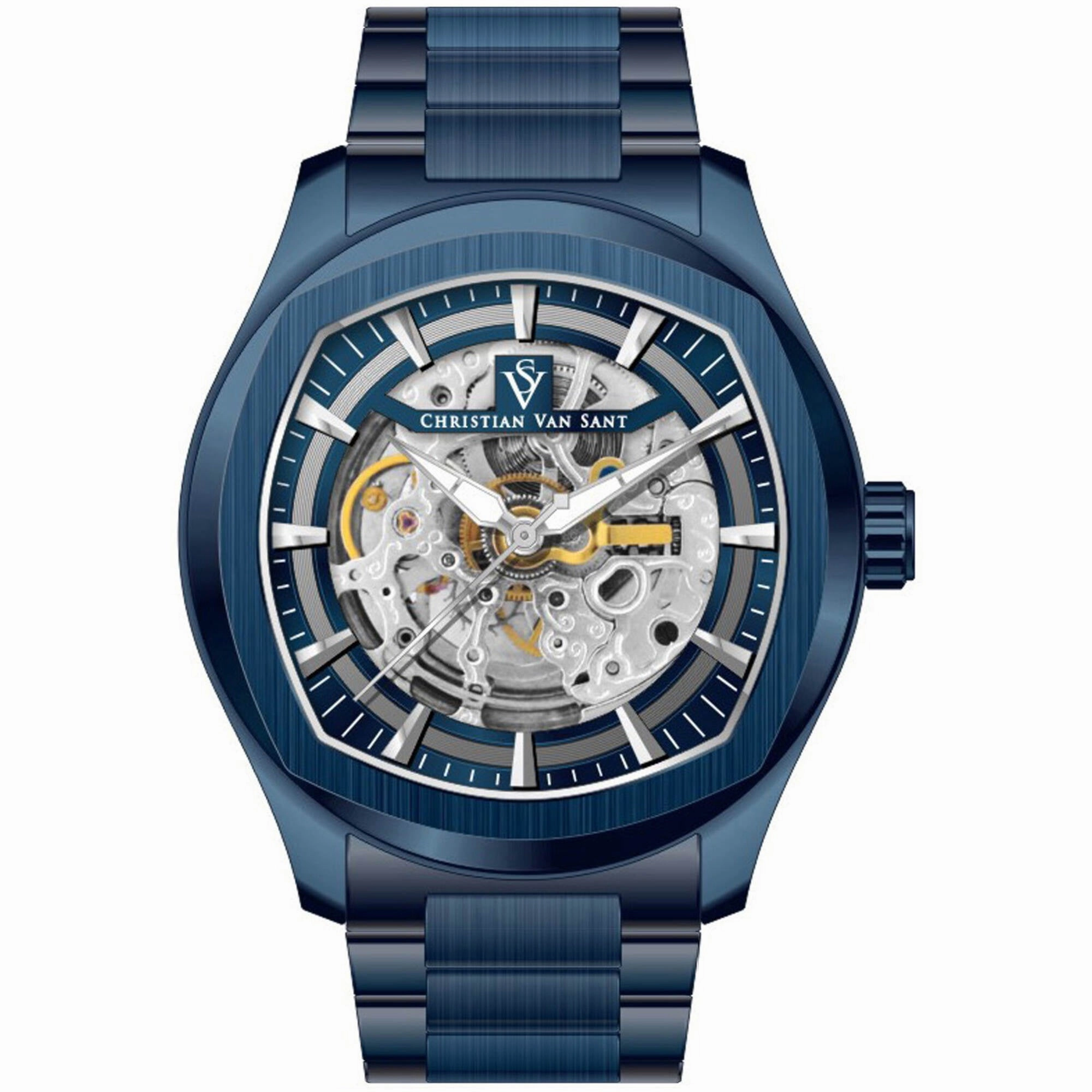 Christian Van Sant Men's Watch - Romeo Automatic Blue Dial Steel Bracelet | CV9511