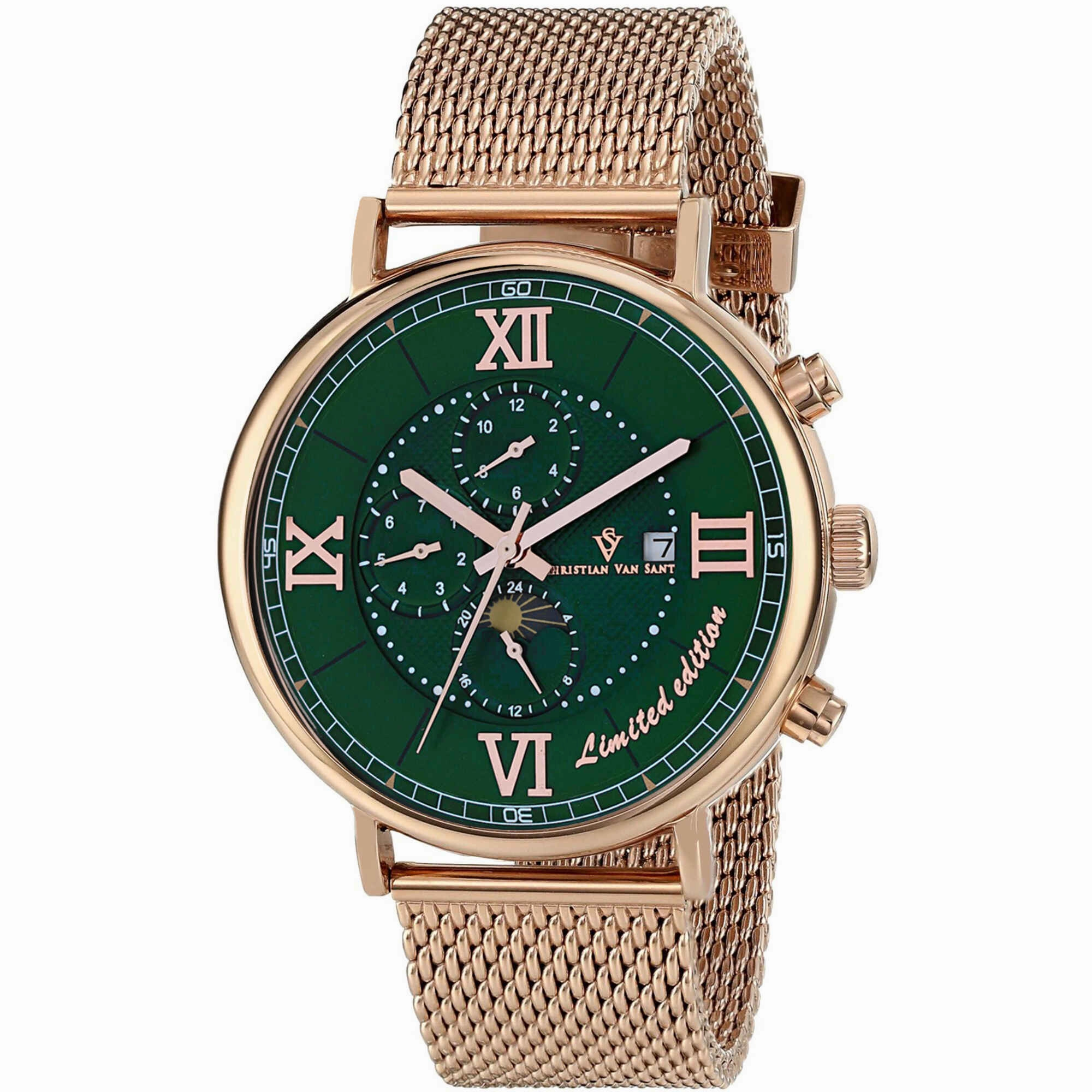 Christian Van Sant Men's Watch - Somptueuse LTD Automatic Green Dial Steel | CV1156