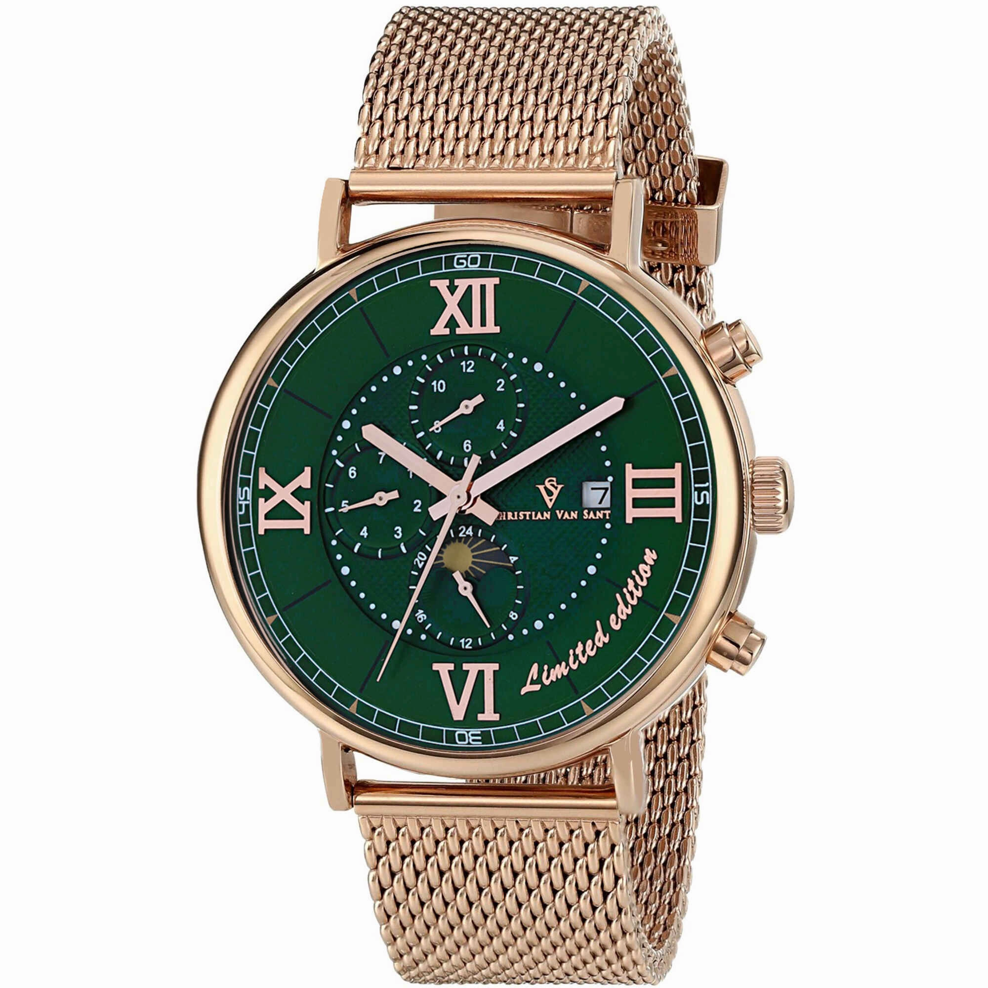 Christian Van Sant Men's Watch - Somptueuse LTD Automatic Green Dial Steel | CV1156