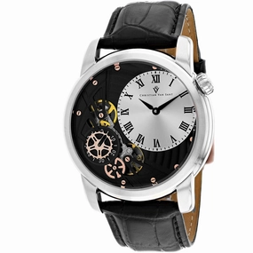 Christian Van Sant Men's Watch - Sprocket Auto-Quartz Black Leather Strap | CV1551