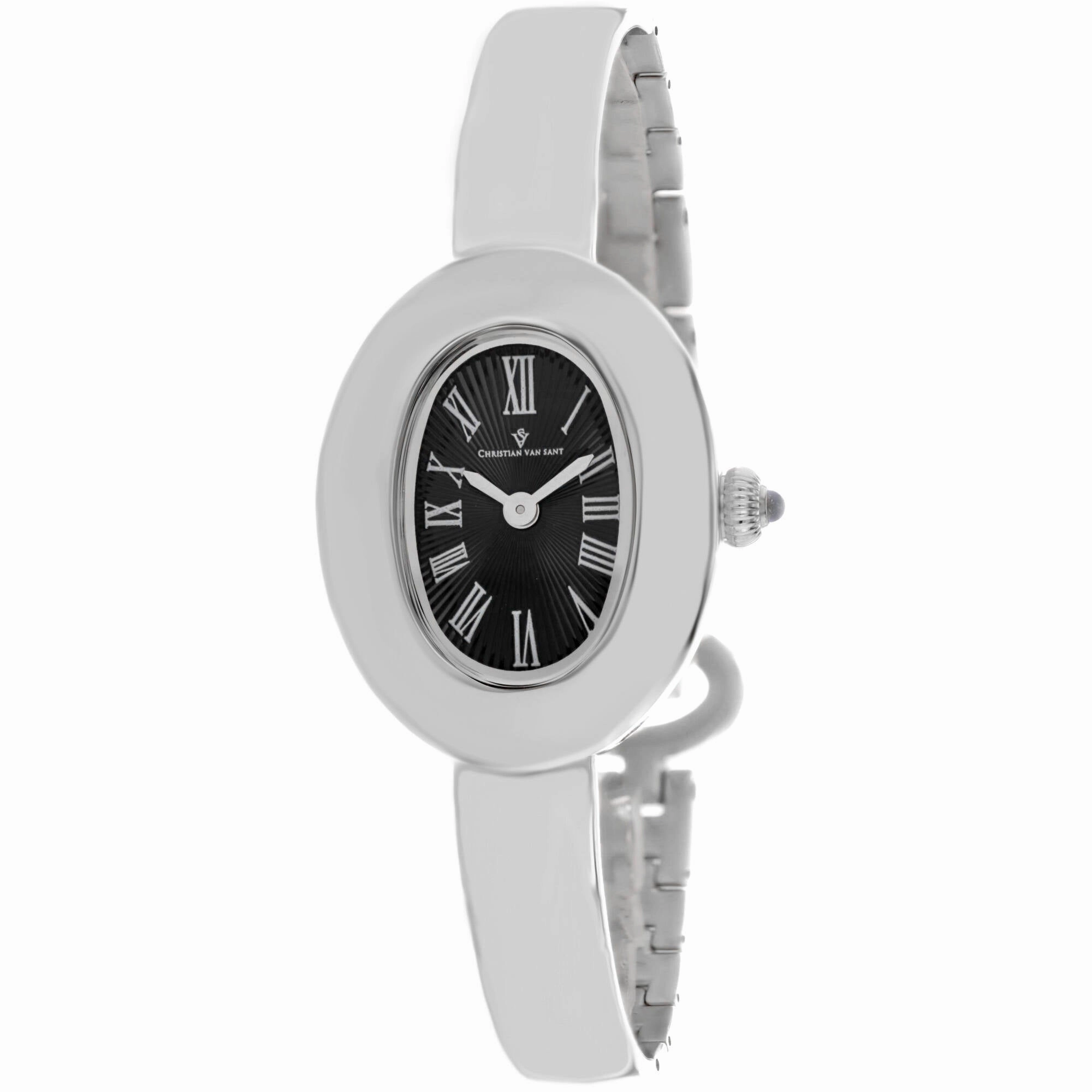 Christian Van Sant Women's Watch - Anora Quartz Black Dial Silver Bracelet | CV4331