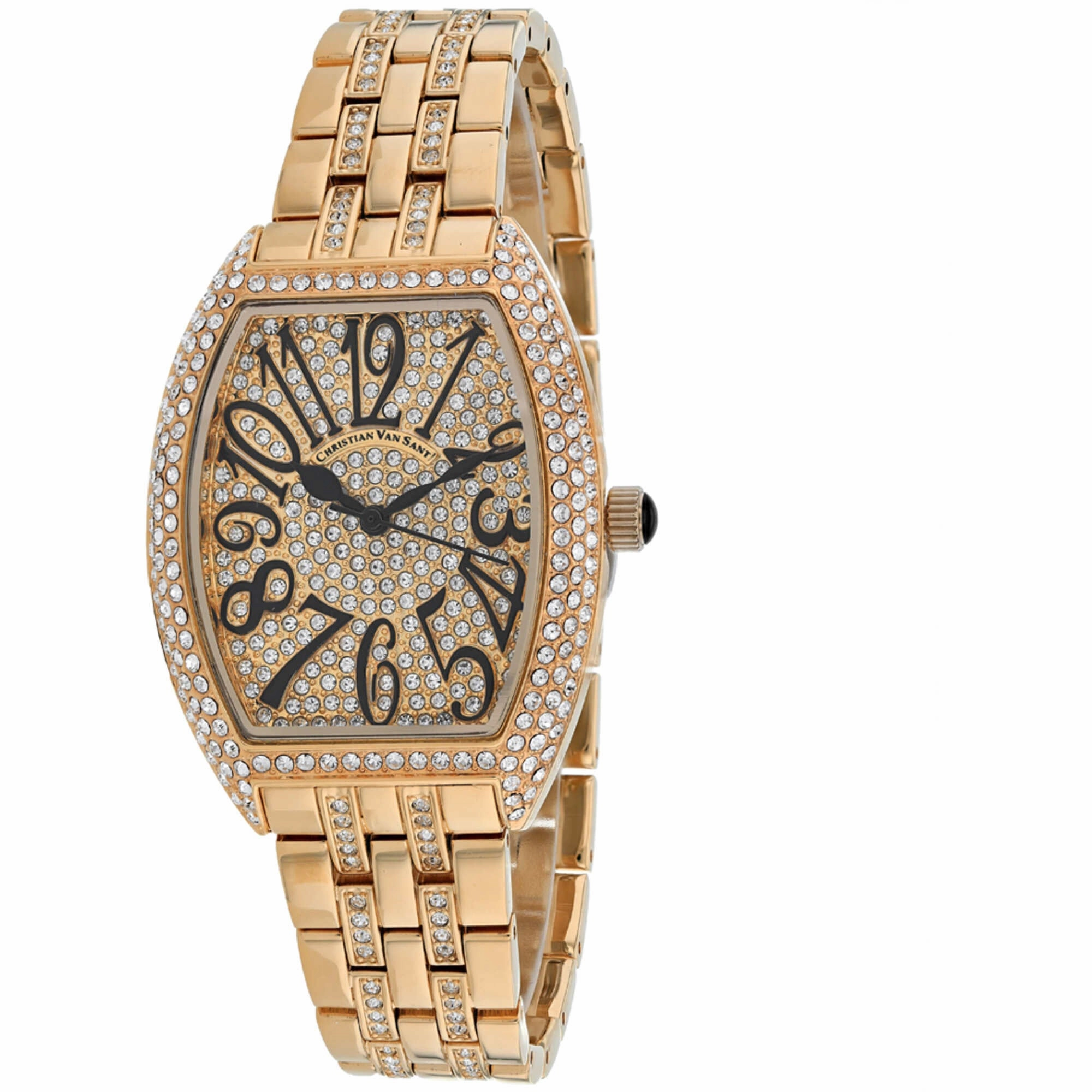 Christian Van Sant Women's Watch - Elegant Sparkle Rose Gold Dial Bracelet | CV0262