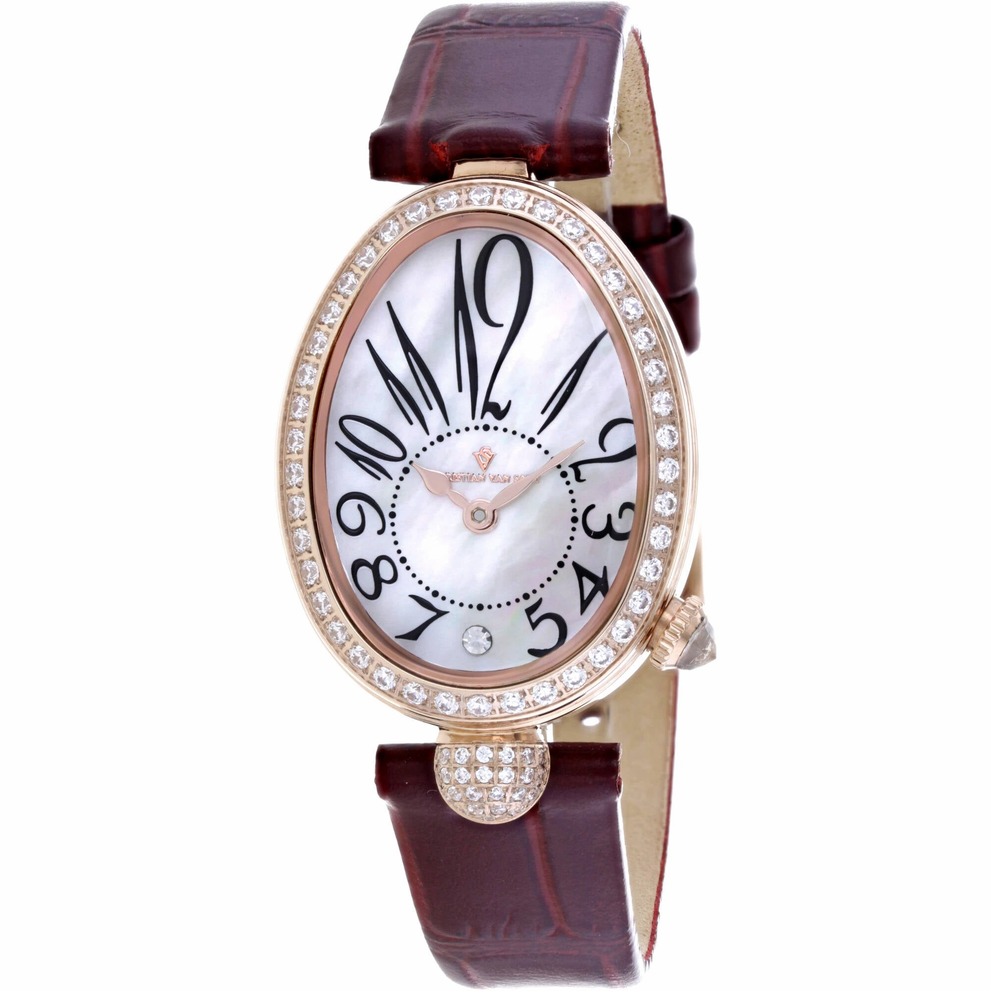 Christian Van Sant Women's Watch - Florentine Quartz Brown Leather Strap | CV4295