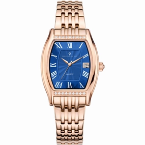 Christian Van Sant Women's Watch - Gemma Quartz Blue Dial Rose Gold Steel | CV2455