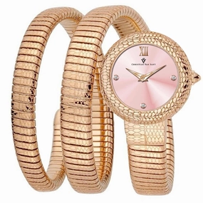 Christian Van Sant Women's Watch - Naga Quartz Pink Dial Rose Gold Band | CV0894