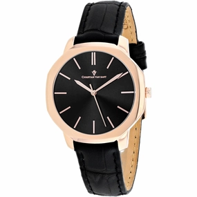 Christian Van Sant Women's Watch - Octave Slim Quartz Black Dial Strap | CV0504
