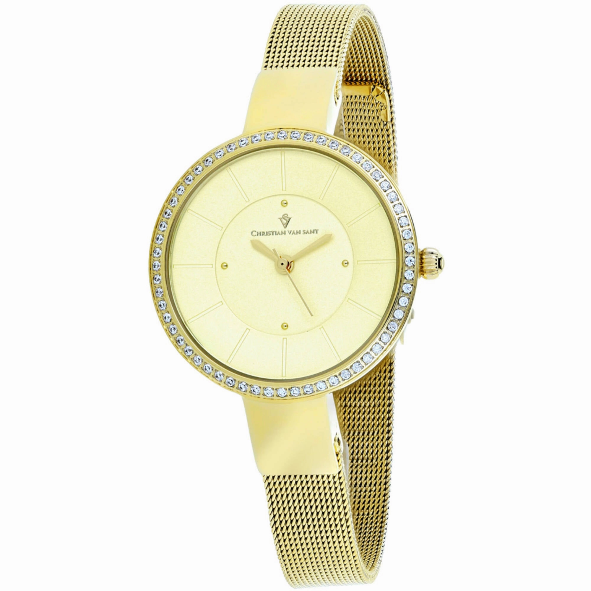 Christian Van Sant Women's Watch - Reign Quartz Yellow Gold Steel Bracelet | CV0224