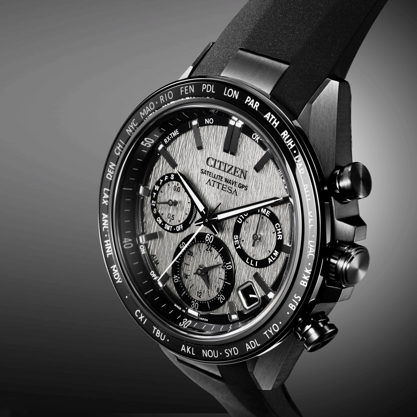 Citizen Attesa Satellite Eco-Drive Polyurethane Band Watch CC4055-14H