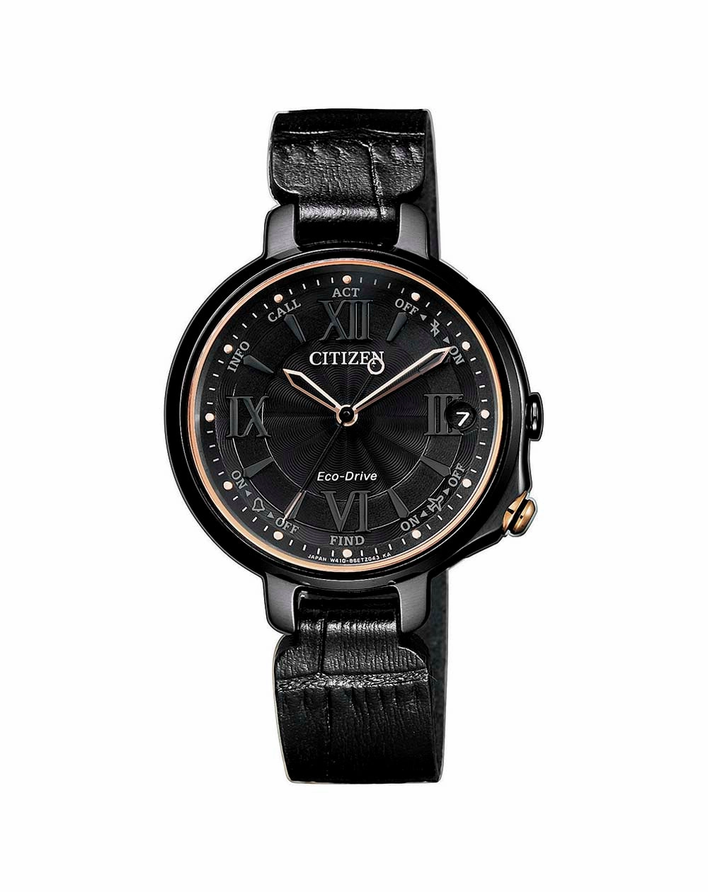 Citizen Eco-Drive 100th Anniversary Black Leather Strap Watch EE4055-17E