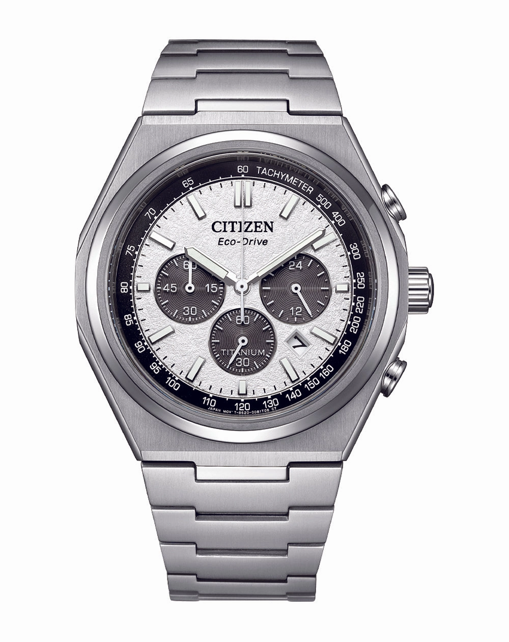 Citizen Eco-Drive Zenshin Chrono Teal Dial Stainless Steel Watch CA4610-85A