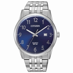 Citizen Men's Bracelet Watch - Quartz Date Blue Dial Silver Steel | BI5000-52L