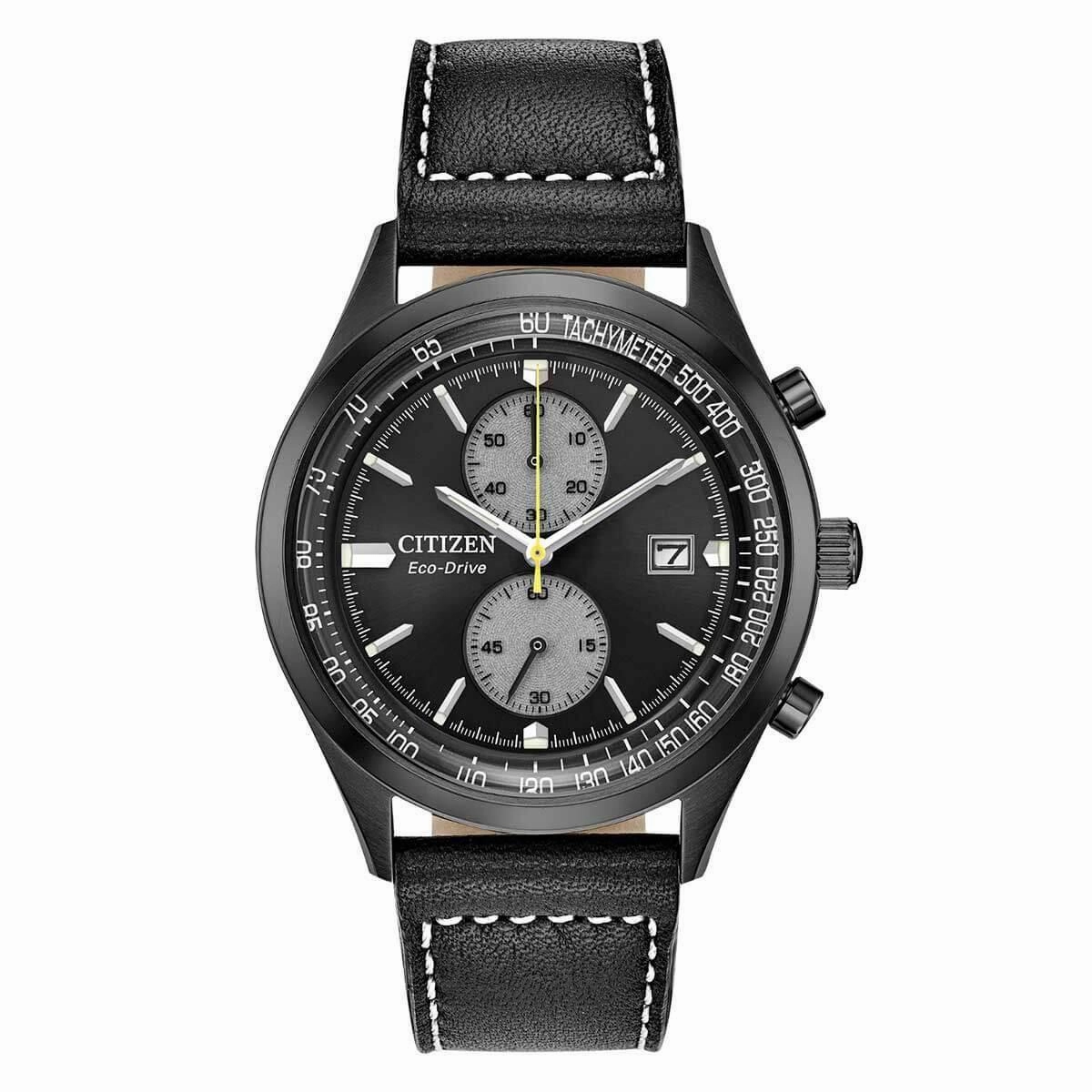 Citizen Men's Chronograph Watch - Chandler Black & Grey Dial | CA7027-08E