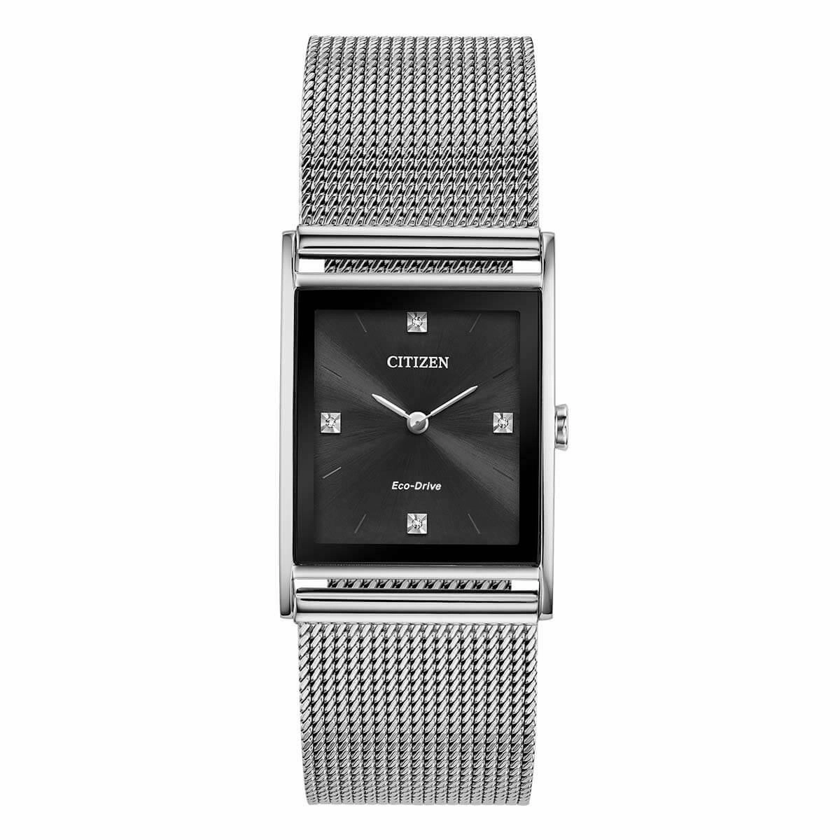 Citizen Men's Diamond Watch - Axiom Stainless Steel Mesh Bracelet | BL6000-55E