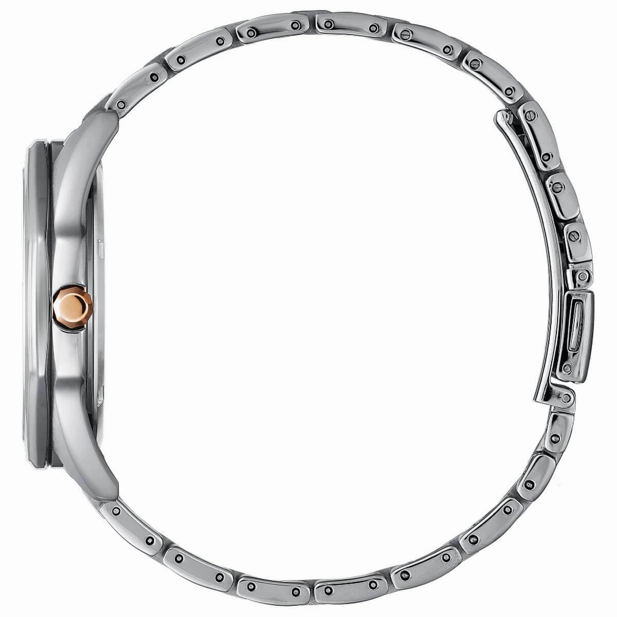Citizen Men's Diamond Watch - Corso Black Dial Two Tone Bracelet | BM7496-56G
