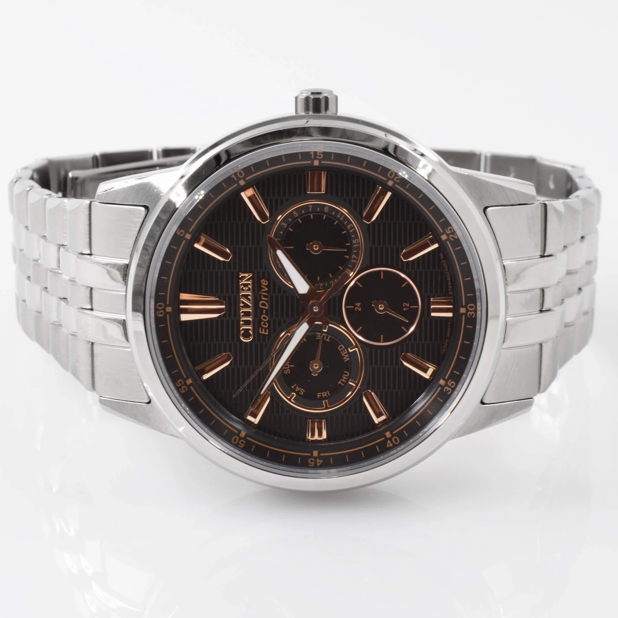 Citizen Men's Eco-Drive Bracelet Watch - Corso Black Dial Steel | BU2070-55E