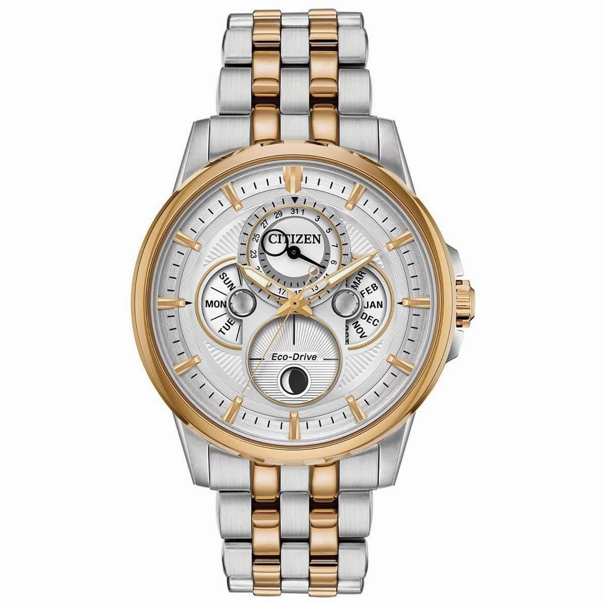 Citizen Men's Eco Drive Watch - Calendrier Moon Phase Two Tone Bracelet | BU0056-57A