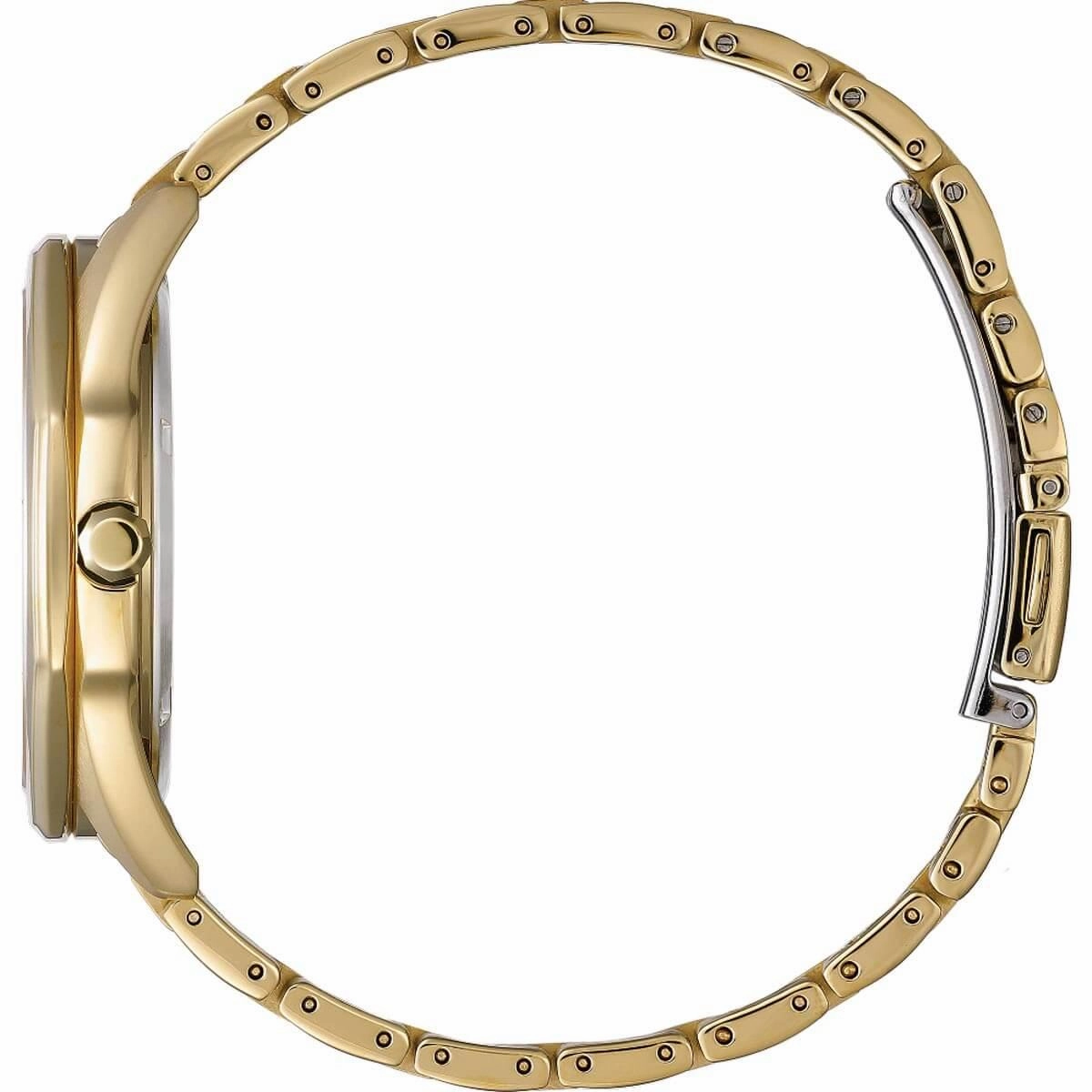 Citizen Men's Eco-Drive Watch - Corso Silver Dial Yellow Gold Bracelet | BM7492-57A