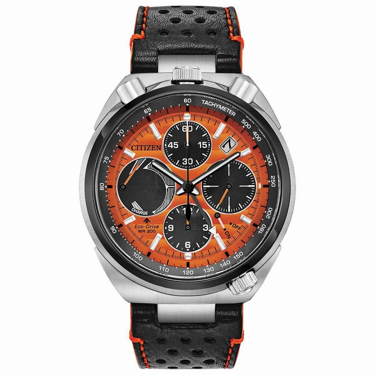 Citizen Men's Eco Drive Watch - Promaster TCR Black & Orange Strap | AV0078-04X