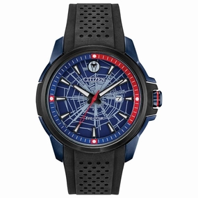 Citizen Men's Eco Drive Watch - Spider-Man Blue Dial Black Strap | AW1156-01W