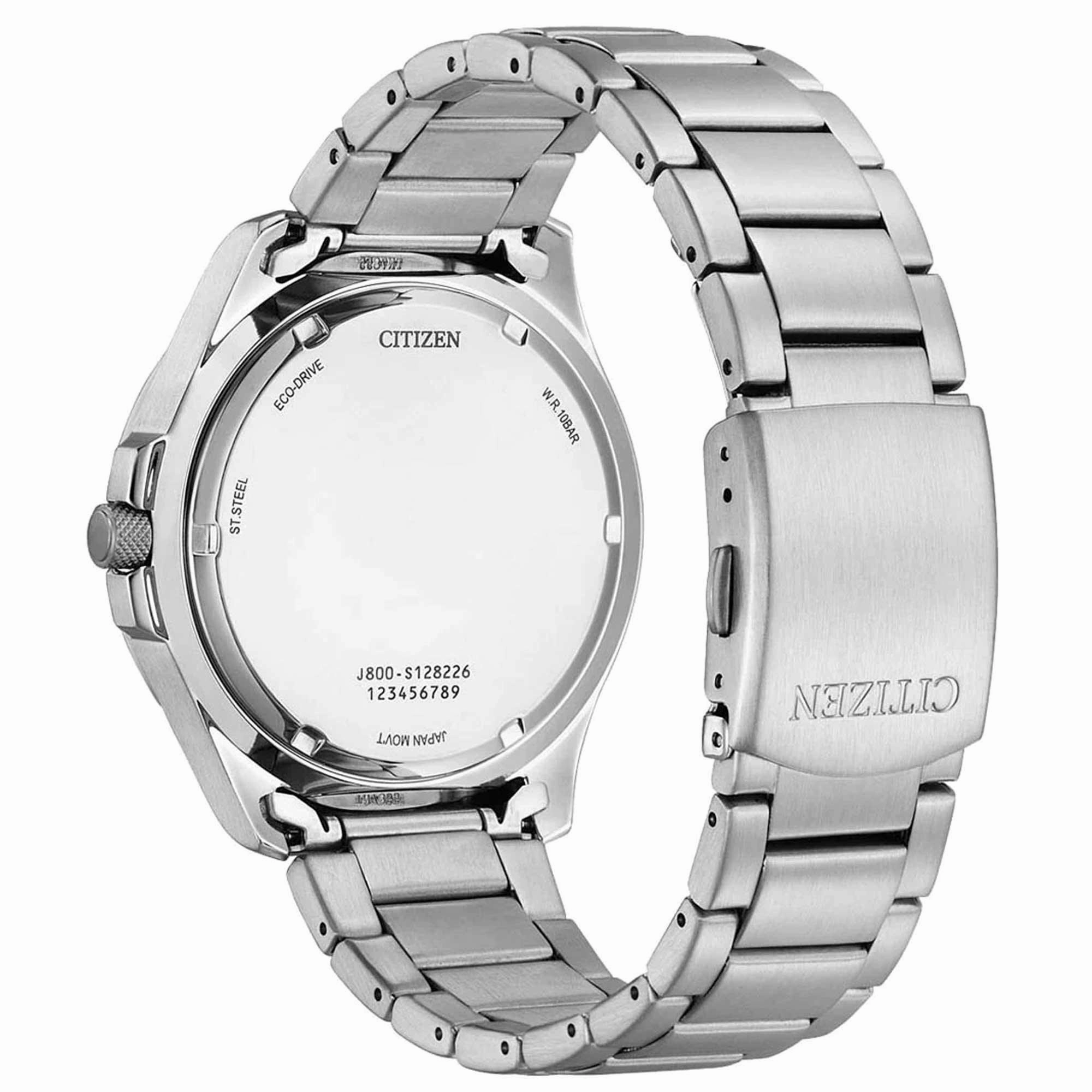 Citizen Men's Watch - Eco-Drive Black Dial Silver Tone Steel Bracelet | AW0110-82E