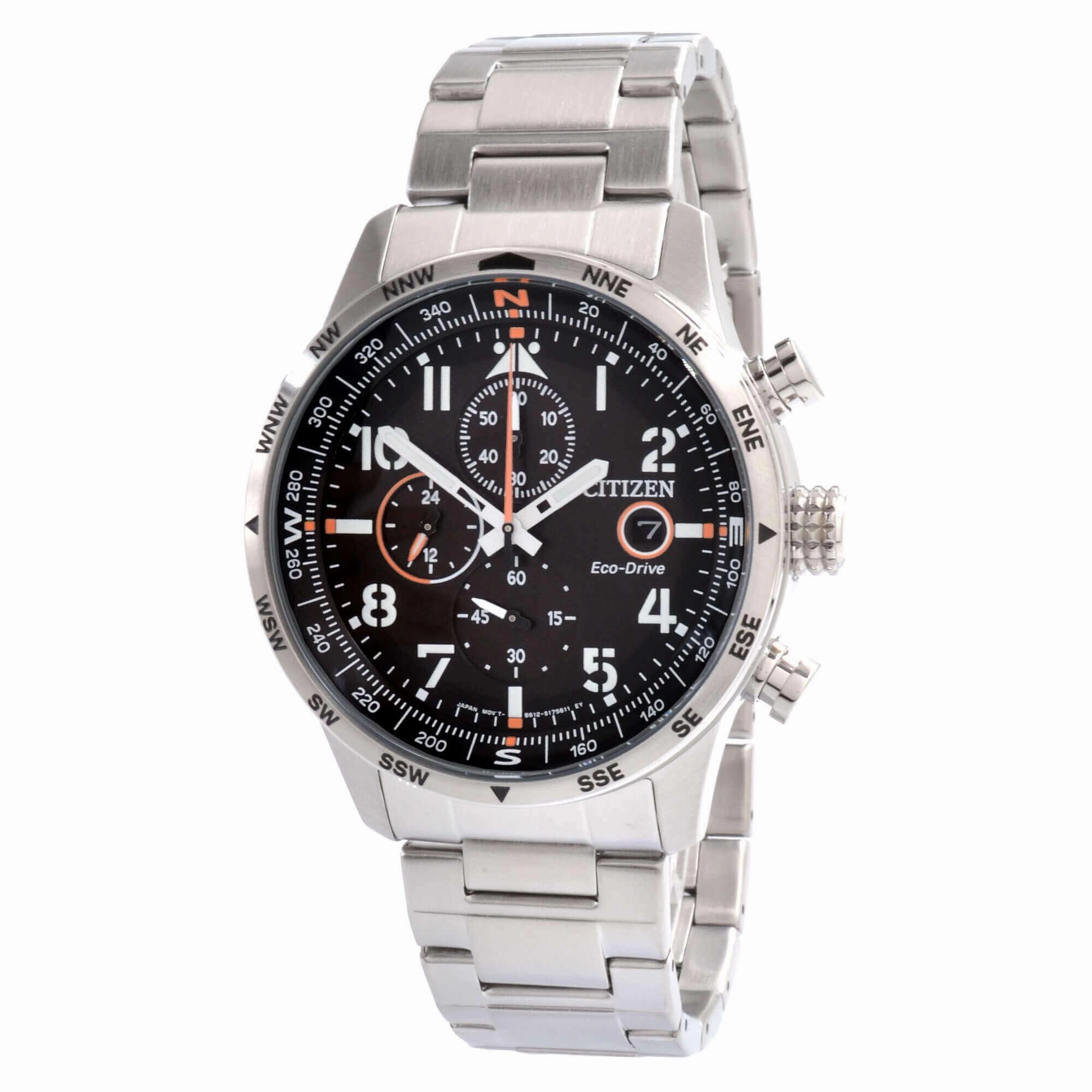 Citizen Men's Watch - Eco Drive Chronograph Black Dial Silver Bracelet | CA0790-83E
