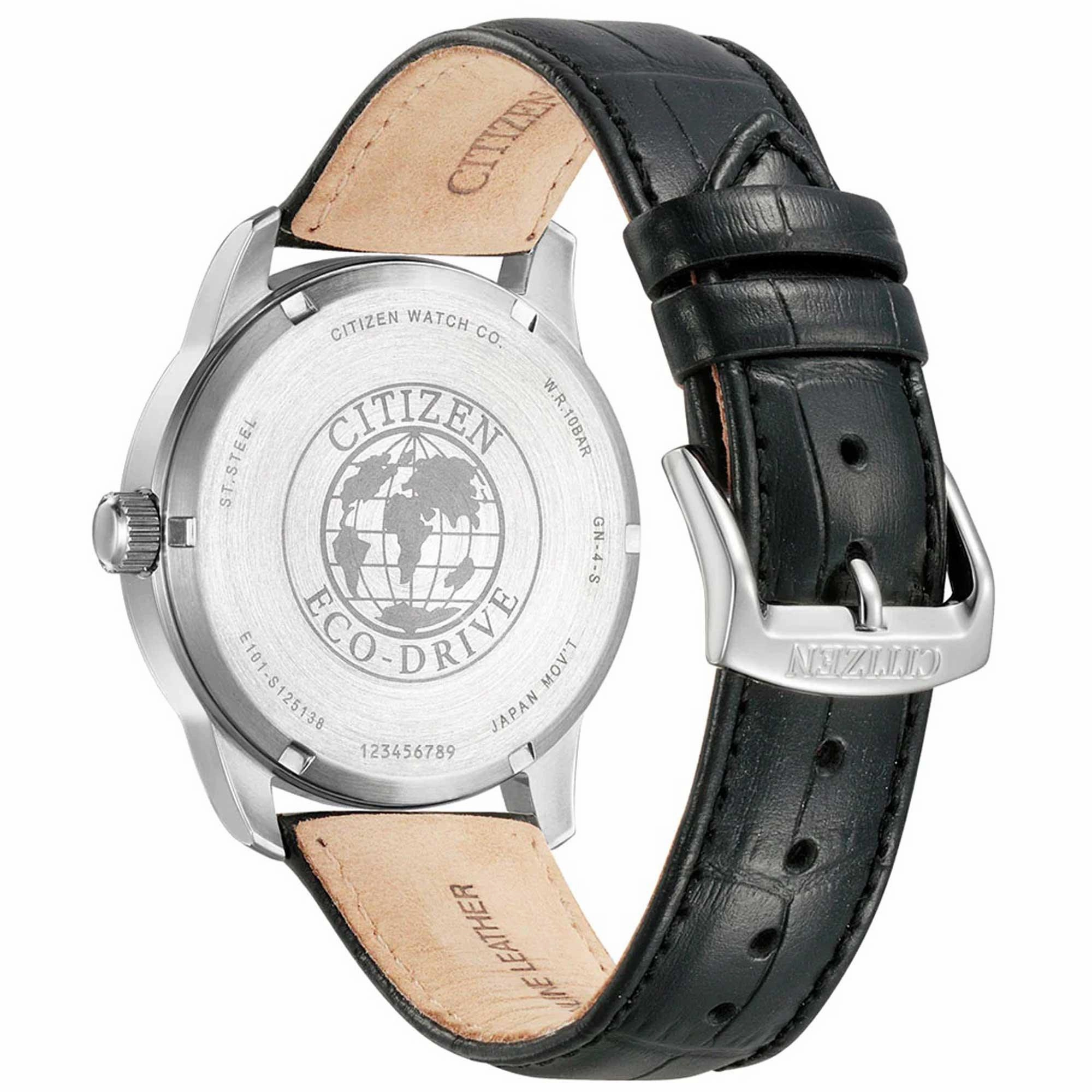 Citizen Men's Watch - Eco-Drive Silver Dial Black Strap Power Reserve | BM8550-14A