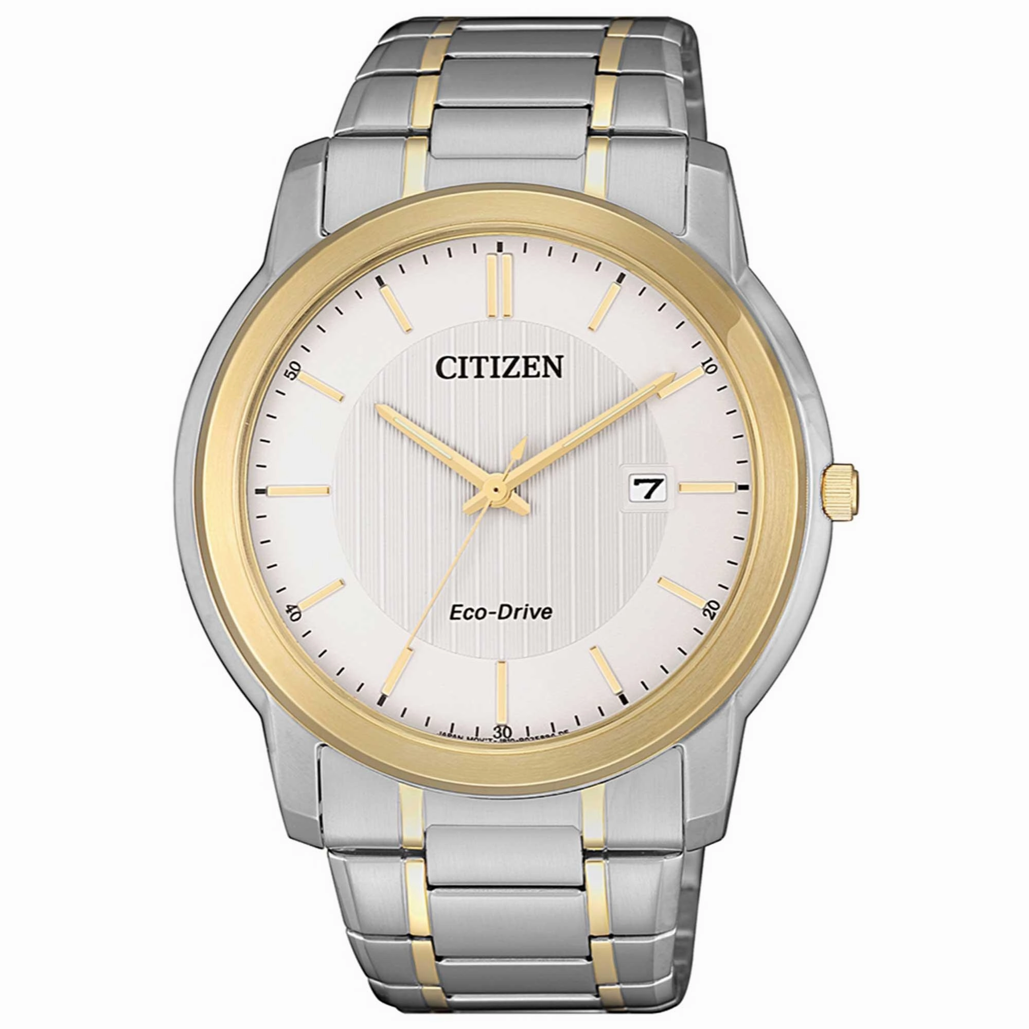Citizen Men's Watch - Eco-Drive Silver Dial Two Tone Steel Bracelet | AW1216-86A