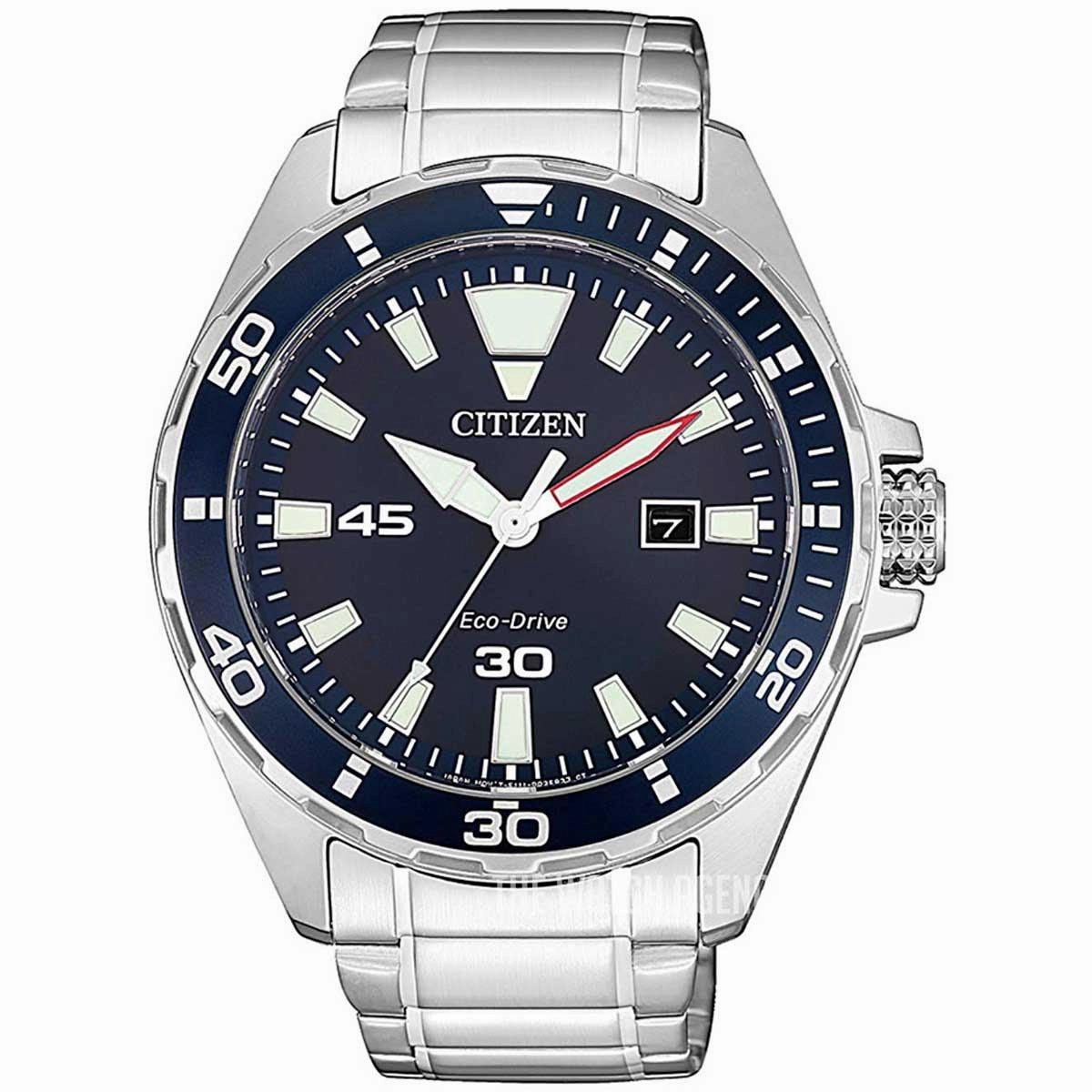 Citizen Men's Watch - Eco-Drive Solar Powered Blue Dial Steel Bracelet | BM7450-81L