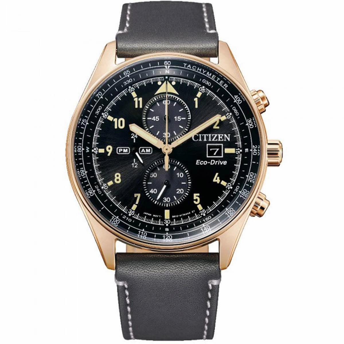 Citizen Men's Watch - Future Force Eco Drive Black Dial Leather Strap | CA0773-15E