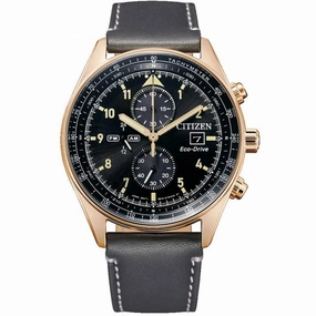 Citizen Men's Watch - Future Force Eco Drive Black Dial Leather Strap | CA0773-15E