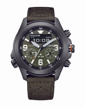 Citizen Promaster Eco-Drive Khaki Dial Nylon Strap Watch JV1005-02W