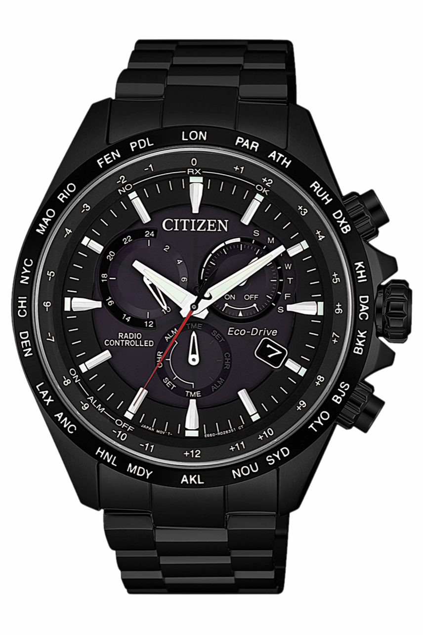 Citizen Radio Controlled Black on Black Eco-Drive Watch CB5835-83E