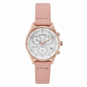 Citizen Women's Chronograph Watch - Chandler Pink Leather Strap | FB1443-08A