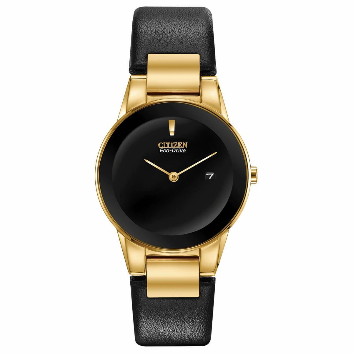 Citizen Women's Eco Drive Watch - Axiom Black Dial Leather Strap | GA1052-04E
