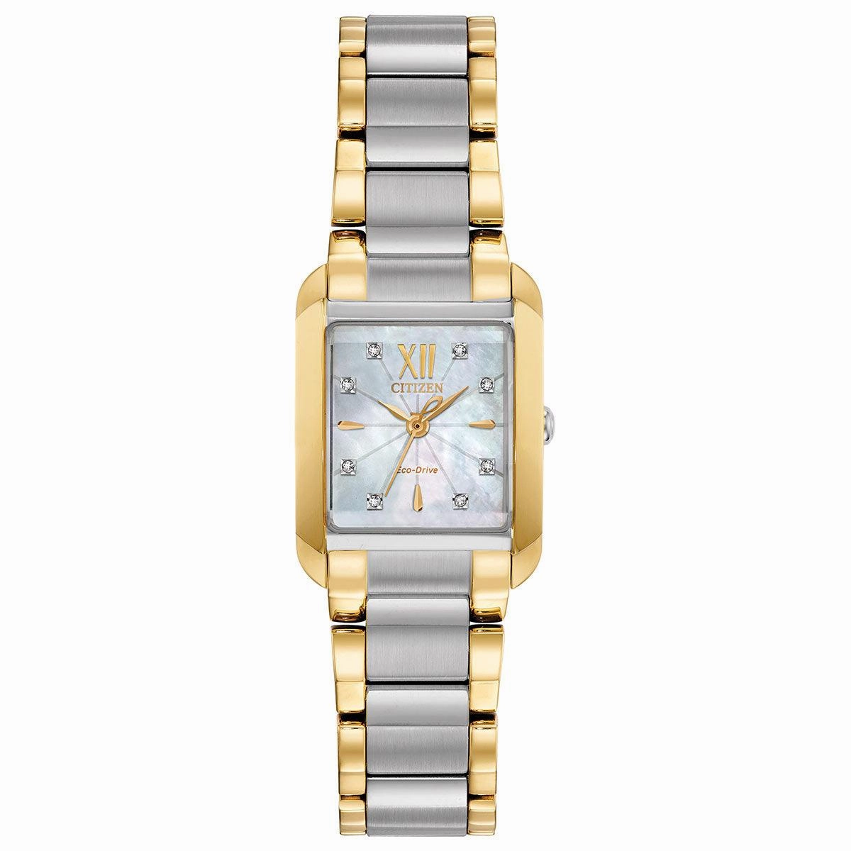 Citizen Women's Eco Drive Watch - Bianca MOP Dial Two Tone Bracelet | EW5554-58D