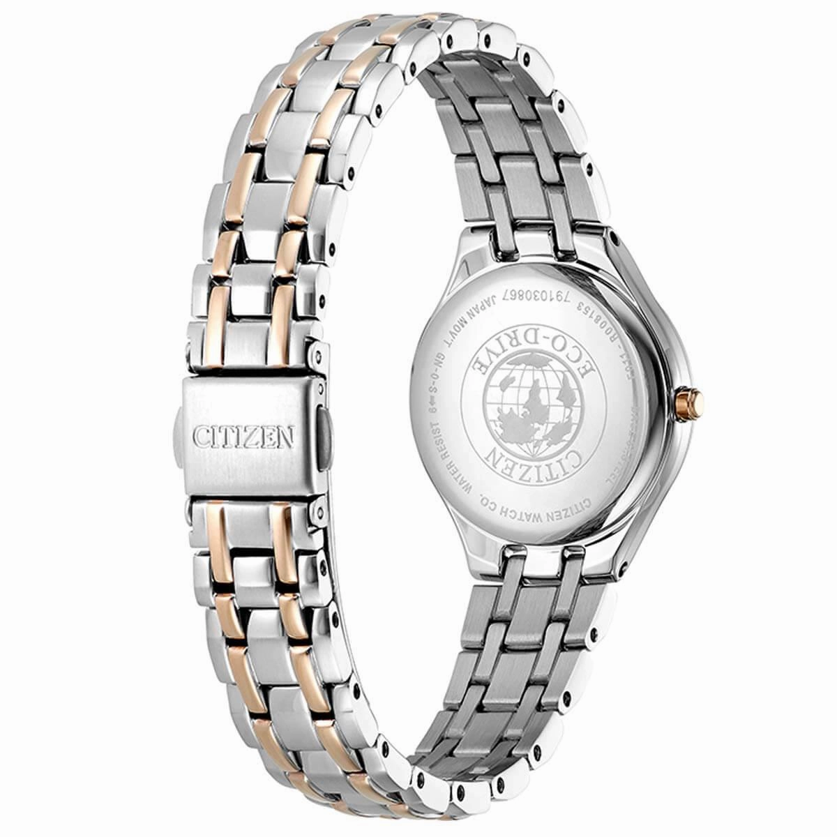 Citizen Women's Eco-Drive Watch - Dress White Dial Two Tone Bracelet | EW2486-87A