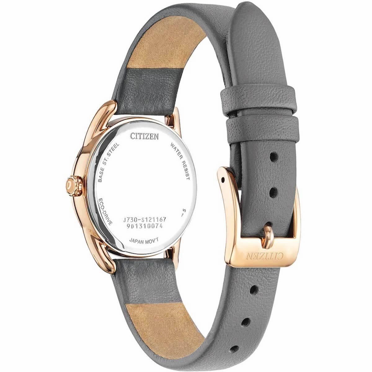 Citizen Women's Eco-Drive watch - Drive Grey Dial Leather Strap | FE1218-05H