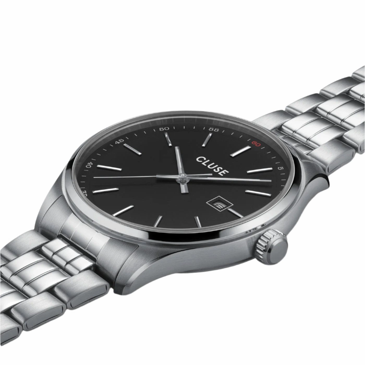 CLUSE Antheor Black Dial Silver Stainless Steel Link Watch CW20904
