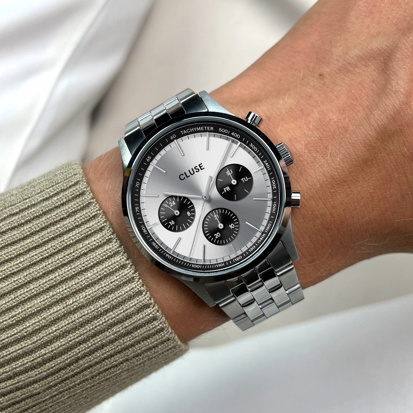 CLUSE Antheor Multifunction Silver Dial Stainless Steel Watch CW21007
