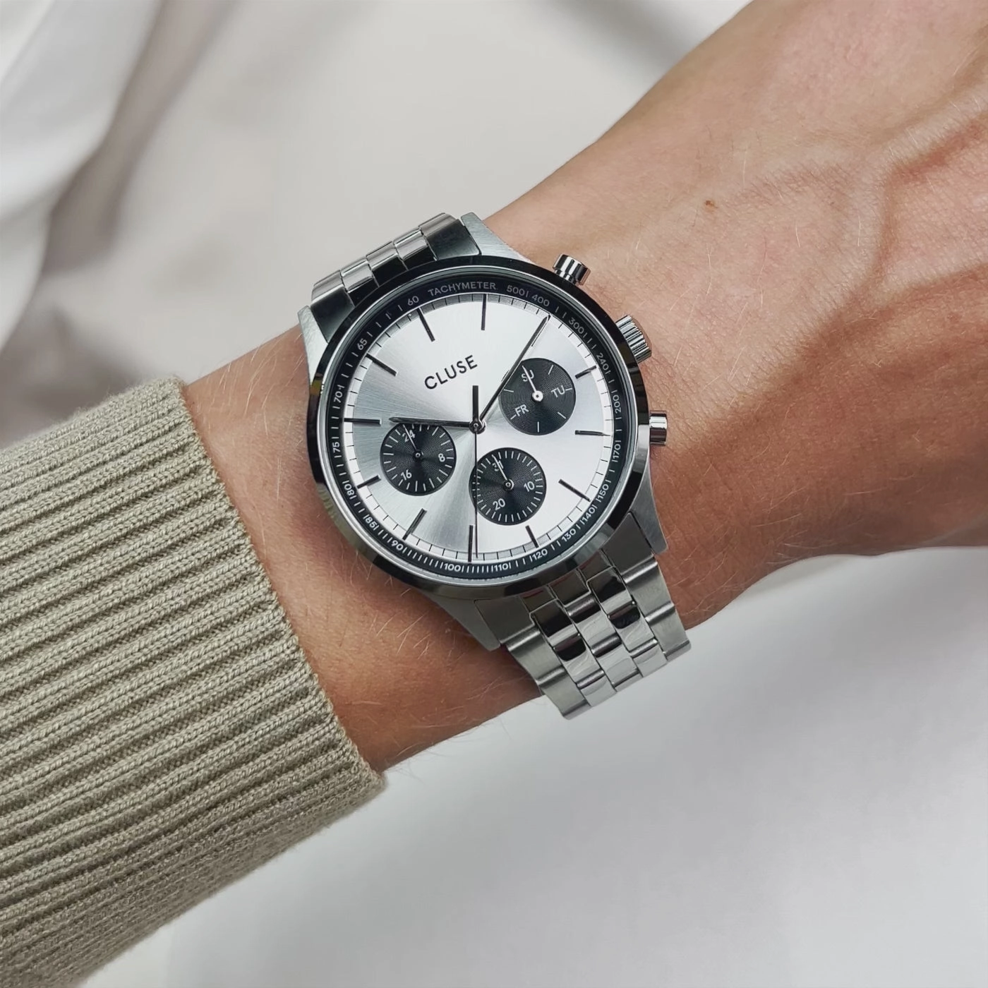 CLUSE Antheor Multifunction Silver Dial Stainless Steel Watch CW21007