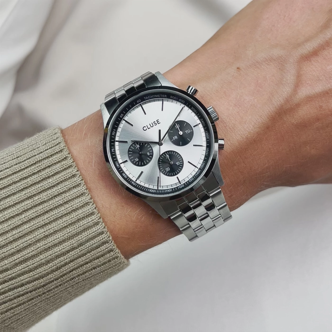 CLUSE Antheor Multifunction Silver Dial Stainless Steel Watch CW21007