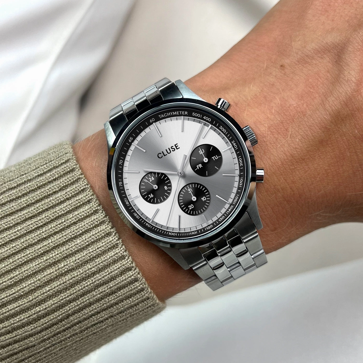 CLUSE Antheor Multifunction Silver Dial Stainless Steel Watch CW21007