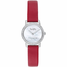 Coach Women's Watch - Audrey Quartz White Dial Red Genuine Leather Strap | 14503362