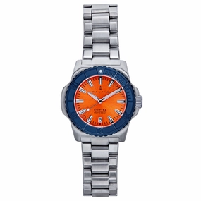 Cortez Automatic Bracelet Watch w/Date - Orange/Navy