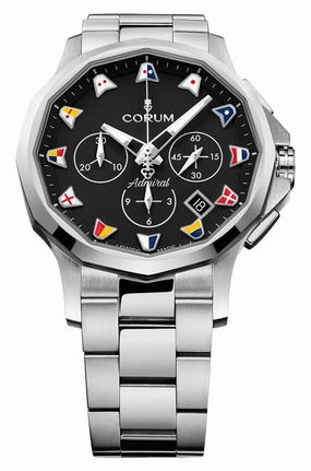 Corum Admiral 42 Automatic Chronograph Stainless Steel Black Dial Date Mens Watch 984.111.20/V705 AN52
