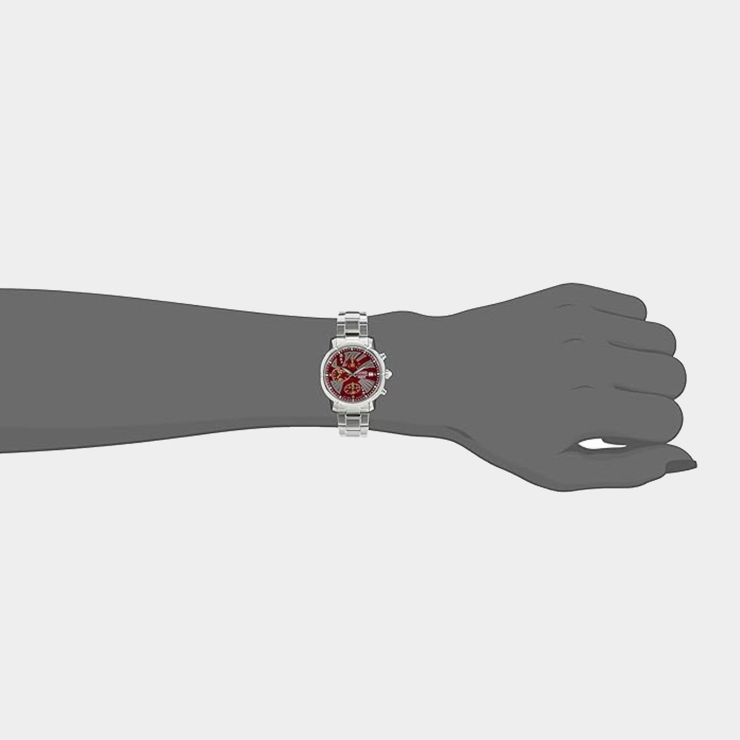 Criteria Women Quartz Red Dial Chronograph Stainless Steel Watch SNDY05P1