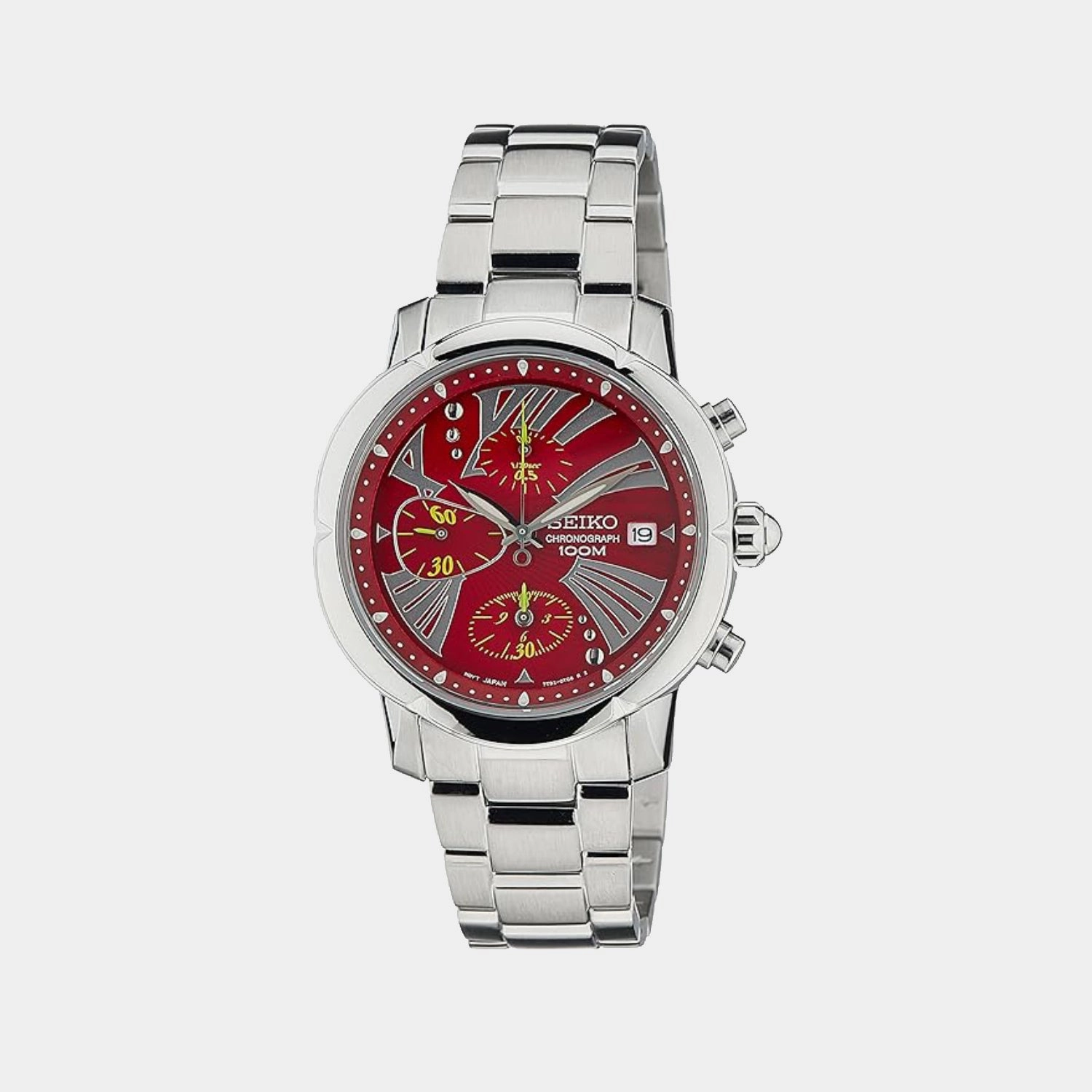 Criteria Women Quartz Red Dial Chronograph Stainless Steel Watch SNDY05P1