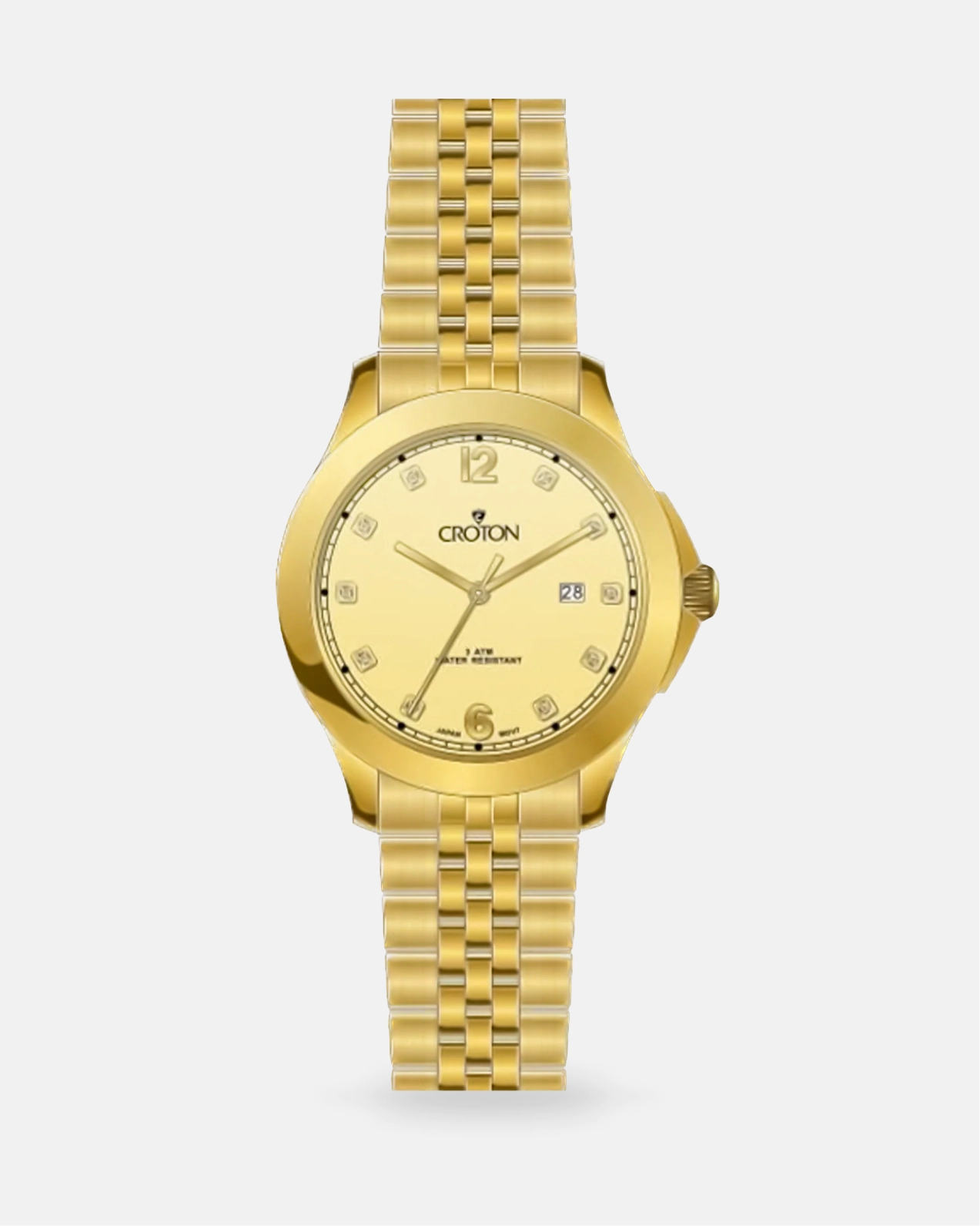 Croton's Ladies Stainless Steel Watch with Diamond Markers
