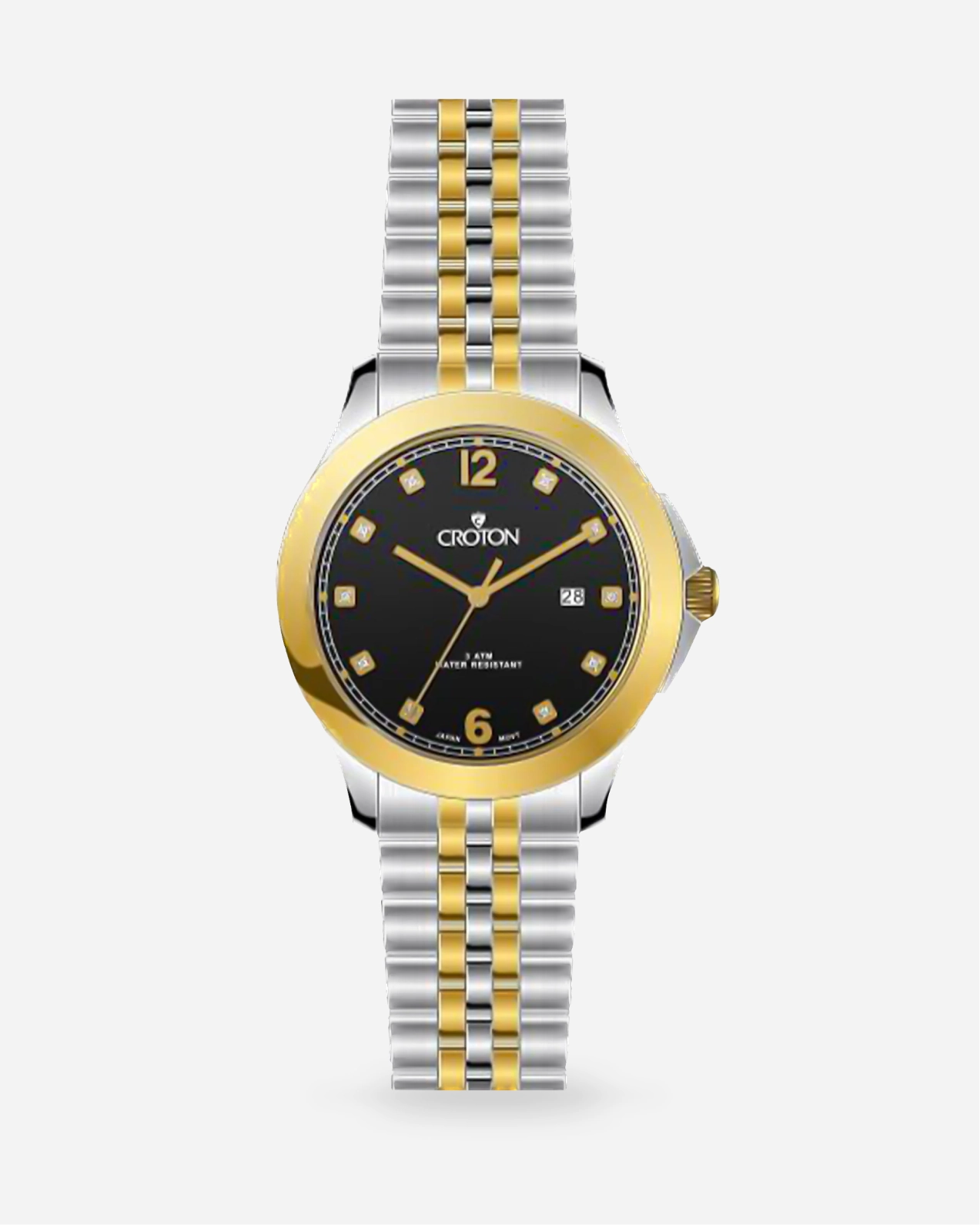 Croton's Ladies Stainless Steel Watch with Diamond Markers